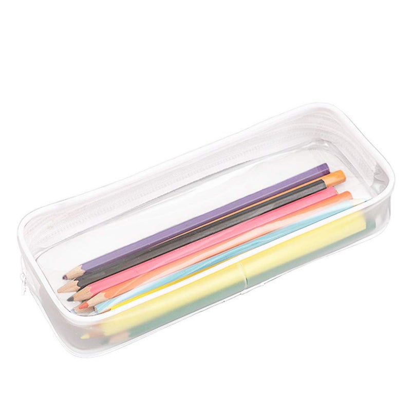 Funny live Clear Pen Pencil Case Pouch Big Capacity Pencil Case Bag Storage Bag Holder Transparent PVC Pen Bag Pencil Pouch for Office & School Supplies, Travel Cosmetic Makeup Bag, White - Image 2